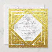 Invitation Dîner de répétition Art déco Mariage Marble Gold F (Dos)