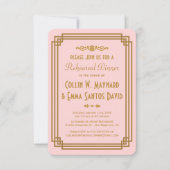 Invitation Dîner de répétition Art déco rose simple Invitatio (Devant)