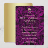 Invitation Dîner de répétition au monogramme royal (Devant / Derrière)