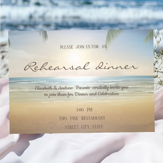 Invitation Dîner de répétition au Palms Sunset Beach