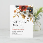 Invitation Dîner de répétition automne aquarelle Florals (Debout devant)