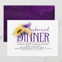 Dîner de répétition automne violet et jaune