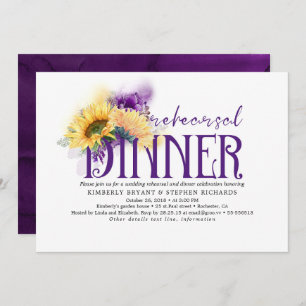 Invitation Dîner de répétition automne violet et jaune