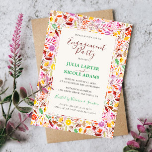 Invitation Dîner de répétition aux fleurs d'été de tulipes vi