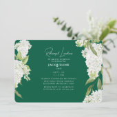 Invitation Dîner de répétition aux hydrangeas verts émeraude (Debout devant)