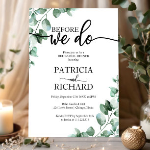 Invitation Dîner De Répétition Avant De Faire De La Verdure