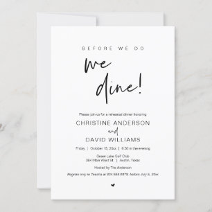 Invitation Dîner De Répétition, Avant De Le Faire, Nous Dînon
