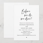 Invitation Dîner De Répétition, Avant De Le Faire, Nous Dînon (Devant / Derrière)