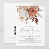 Invitation Dîner de répétition avec code QR Terracotta Rustic (Devant / Derrière)