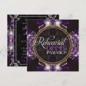 Invitation Dîner de répétition avec étincelle violette Invita (Devant / Derrière)