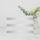 Invitation Dîner de répétition | Bandes argentées lumineuses (Debout devant)