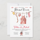 Invitation Dîner de répétition barbecue barbecue En vichy rou (Devant)