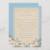 Invitation Dîner de répétition Beaux coquillages de plage tro (Devant / Derrière)