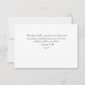 Invitation Dîner de répétition biblique catholique encadrée (Dos)