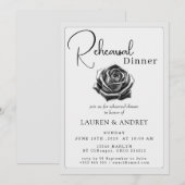 Invitation Dîner de répétition Black Rose (Devant / Derrière)