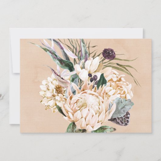 Invitation Dîner de répétition blanc boho tropical Invita (Dos)