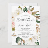 Invitation Dîner de répétition blanc et blanc élégant de Magn (Devant)