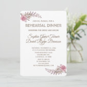 Invitation Dîner de répétition blanc floral Chic Marsala Maro (Debout devant)