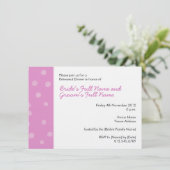 Invitation Dîner de répétition blanc rose avec points peints (Debout devant)