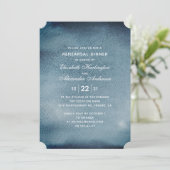 Invitation Dîner de répétition bleu. Aquarelle marine moderne (Debout devant)