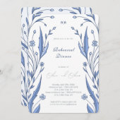 Invitation Dîner de répétition Bleu Buttercup (Devant / Derrière)