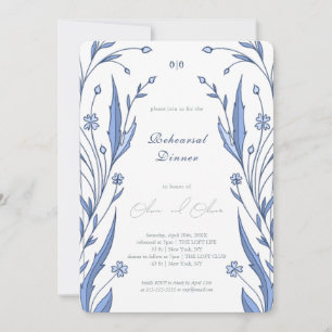 Invitation Dîner de répétition Bleu Buttercup