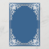 Invitation Dîner de répétition bleu classique faux argent vin (Dos)