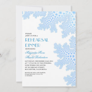 Invitation Dîner de répétition bleu de corail de mer Invitati