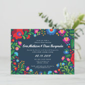 Invitation Dîner de répétition bleu de la marine mexicaine (Debout devant)