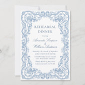 Invitation Dîner de répétition bleu de la Renaissance (Devant)