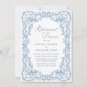 Invitation Dîner de répétition bleu de la Renaissance (Devant)