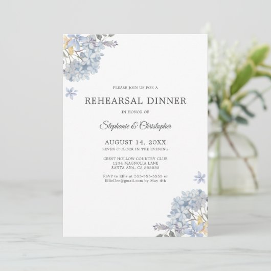 Invitation Dîner de répétition bleu Dusty (Debout devant)