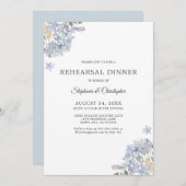 Invitation Dîner de répétition bleu Dusty (Devant / Derrière)