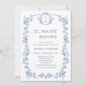 Invitation Dîner de répétition bleu Dusty Ornate de Victoria (Devant)