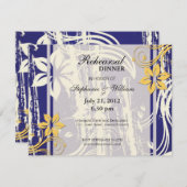 Invitation Dîner de répétition bleu et jaune (Devant / Derrière)