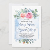 Invitation Dîner de répétition bleu et rose (Devant)