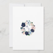 Invitation Dîner de répétition bleu marine Élégantes fleurs (Dos)