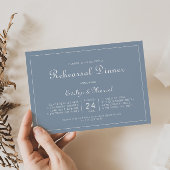 Invitation Dîner de répétition bleu ordinaire minimal