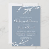 Invitation Dîner de répétition bleu ordinaire minimal (Devant)