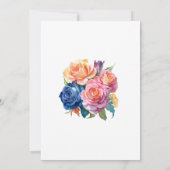 Invitation Dîner de répétition bleu, rose, orange et vert (Dos)