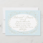 Invitation Dîner de répétition bleue Simple aquarelle Feuille (Devant)