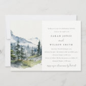 Invitation Dîner de répétition Blue Green Woods Mountain Sket (Devant)