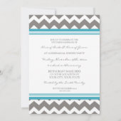 Invitation Dîner de répétition Blue Grey Chevron (Dos)