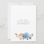 Invitation Dîner de répétition Blue Hydrangea Blush Rose Rose (Dos)