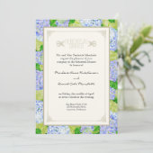 Invitation Dîner de répétition - Blue Hydrangea Lace Floral (Debout devant)