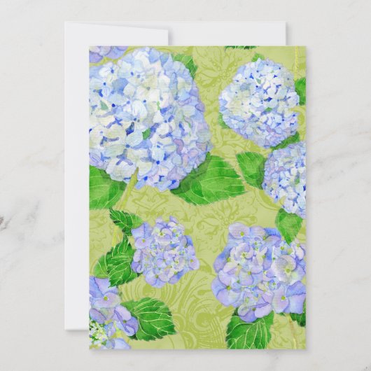 Invitation Dîner de répétition - Blue Hydrangea Lace Floral (Dos)