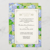 Invitation Dîner de répétition - Blue Hydrangea Lace Floral (Devant / Derrière)