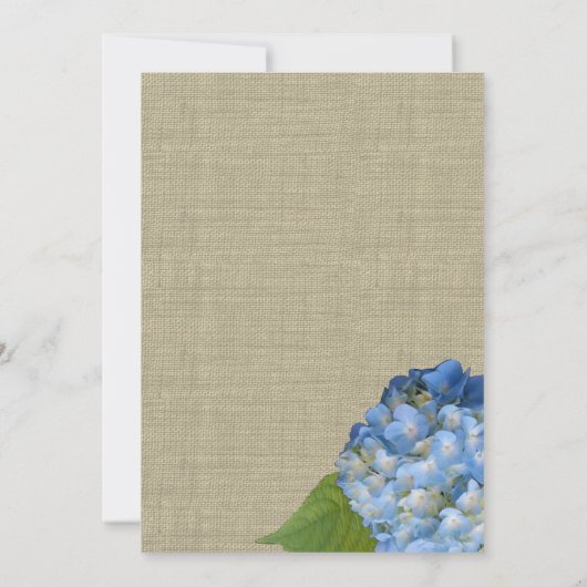 Invitation Dîner de répétition Blue Hydrangeas 5x7 (Dos)