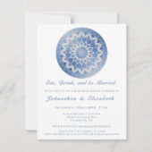 Invitation Dîner de répétition Blue Lace Mandala (Devant)