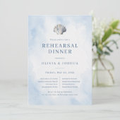 Invitation Dîner de répétition Blue Seashell Beach (Debout devant)